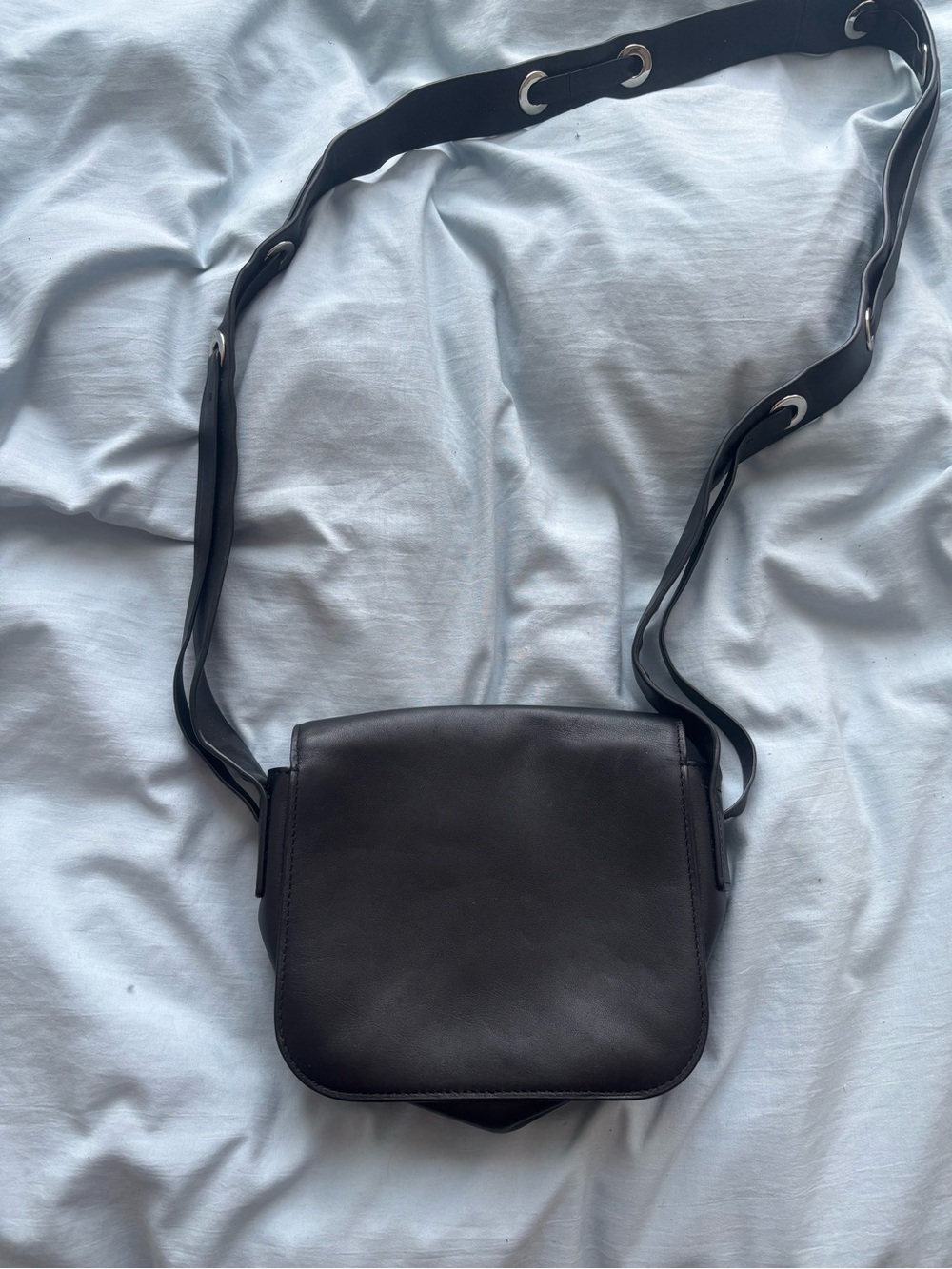 AllSaints Black Leather Crossbody Bag - Picture 2 of 4